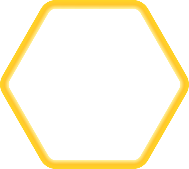 3D Gold Hexagon Shape