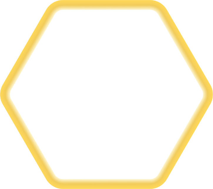 3D Gold Hexagon Shape